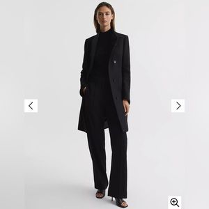 Reiss Mia Wool Blend Tailored Coat, Black